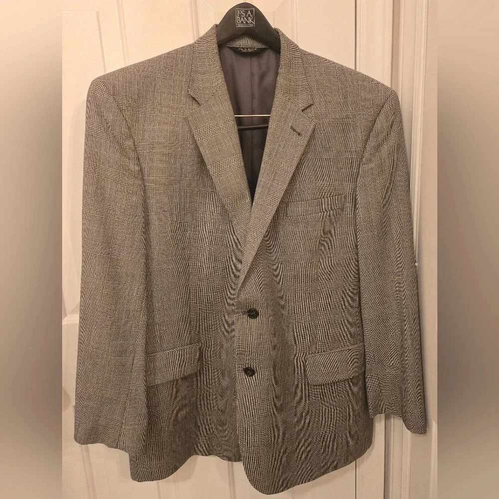 Jos A Bank grey plaid blazer